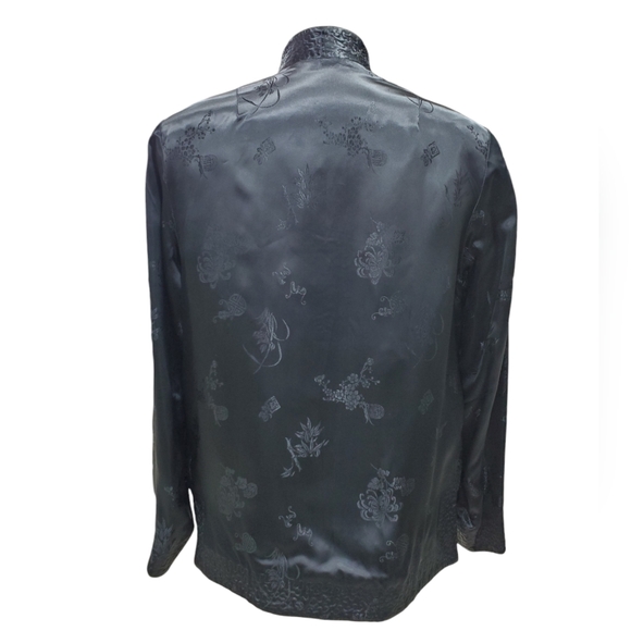 Peony Brand reversible jacket women's large fuchia black jacquard quilt oriental - Picture 5 of 15